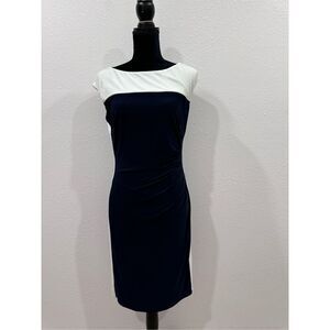 Lauren Ralph Lauren dress‎ navy blue and white size 8